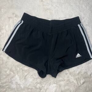 Adidas Black Athletic Running Shorts Side Stripe Size Medium